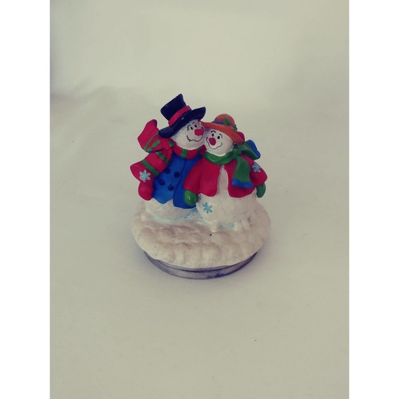 Snowman Candle Jar Lid Mr & Mrs Frosty Winter Holiday Decorations (11) - Picture 1 of 5